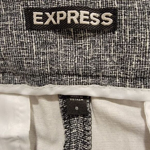 Express cropped dress pants black white size 8 - Picture 3 of 6
